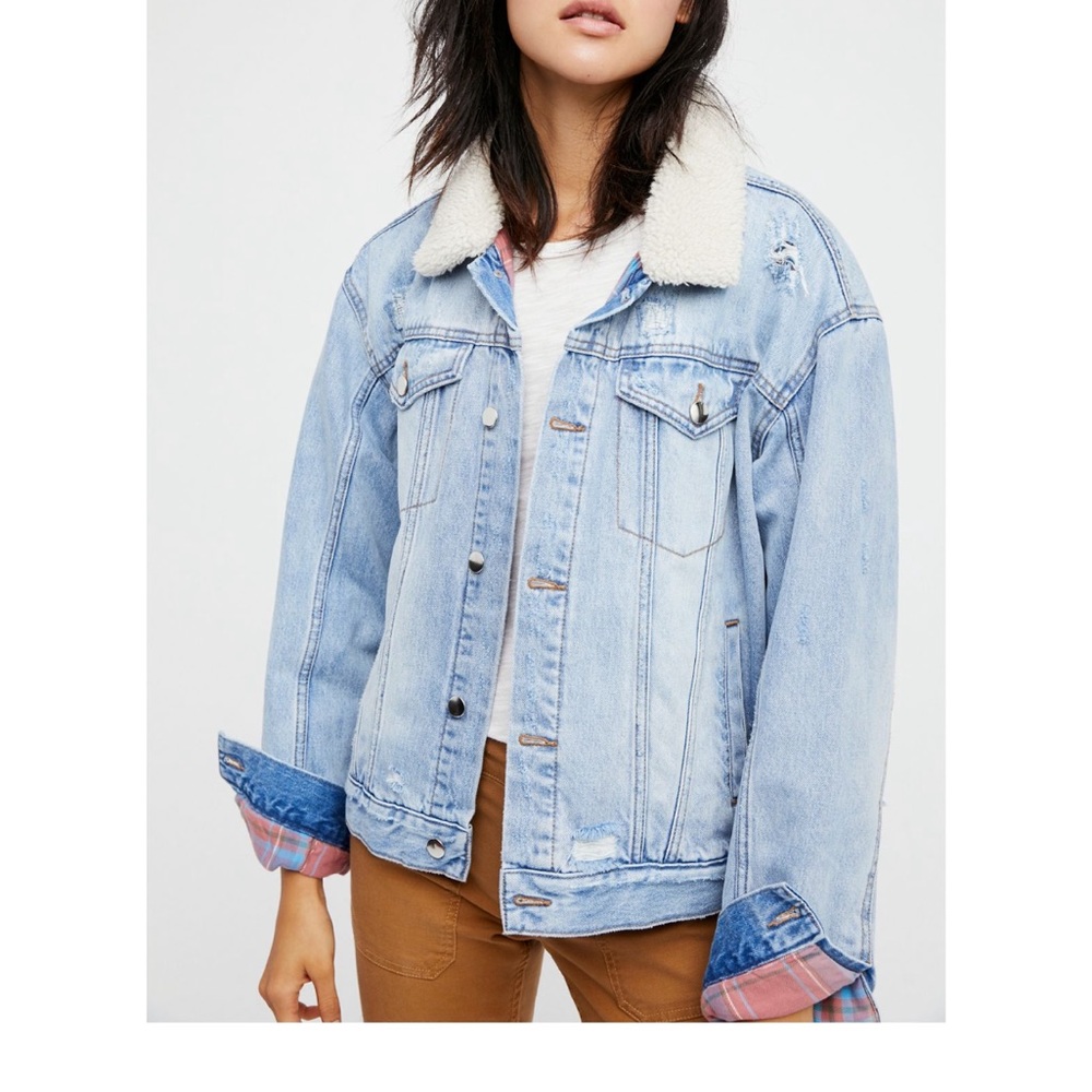 Levi’s plaid lined Sherpa denim jacket